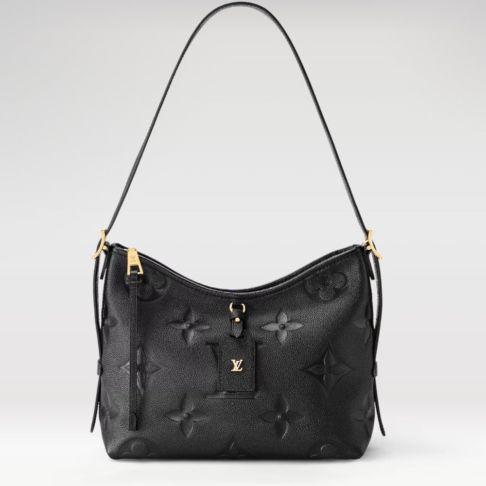 New LOUIS VUITTON CarryAll PM Monogram Empreinte Black Leather Bag